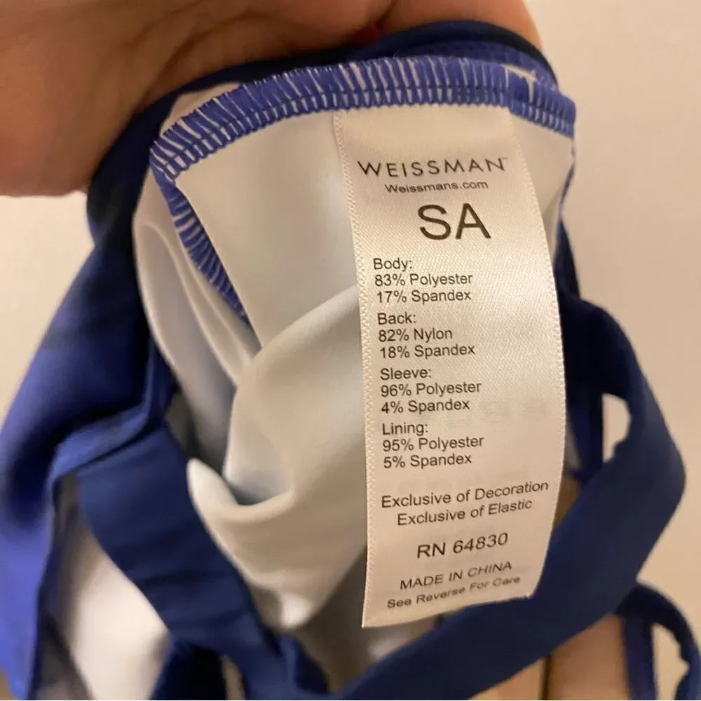 WEISSMAN Dance Blue mesh sleeve Printed Ombre Agate Leotard PL11208 adult SA
